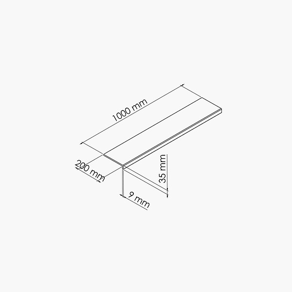 TECNOPROFILS - Appui de fenêtre PVC l. 20 cm x ép. 9 mm - Anthracite - 100 cm - large