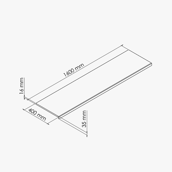 TECNOPROFILS - Appui de fenêtre PVC l. 40 cm x ép. 16 mm - Blanc - 160 cm - large
