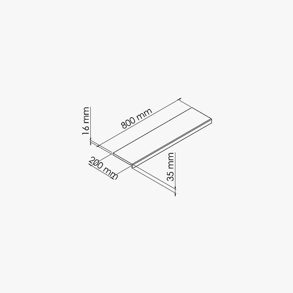 TECNOPROFILS - Appui de fenêtre PVC l. 20 cm x ép. 16 mm - Blanc - 80 cm - large