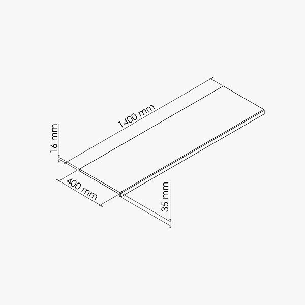 TECNOPROFILS - Appui de fenêtre PVC l. 40 cm x ép. 16 mm - Blanc - 140 cm - large