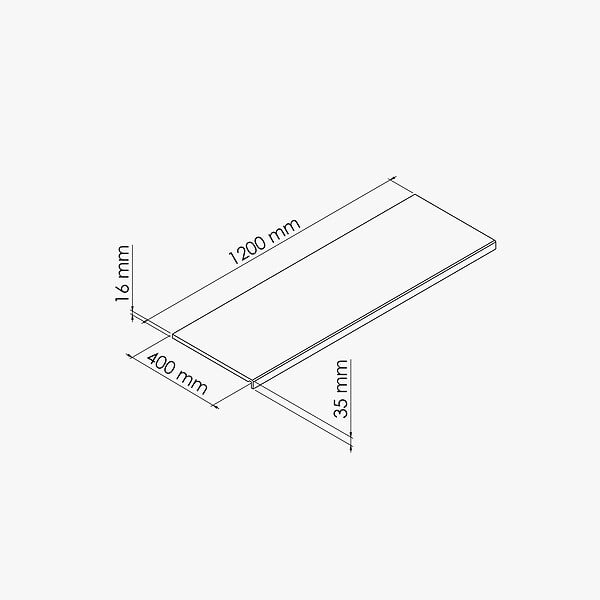 TECNOPROFILS - Appui de fenêtre PVC l. 40 cm x ép. 16 mm - Blanc - 120 cm - large