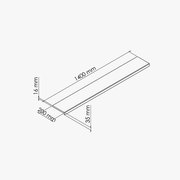 TECNOPROFILS - Appui de fenêtre PVC l. 20 cm x ép. 16 mm - Blanc - 140 cm - large