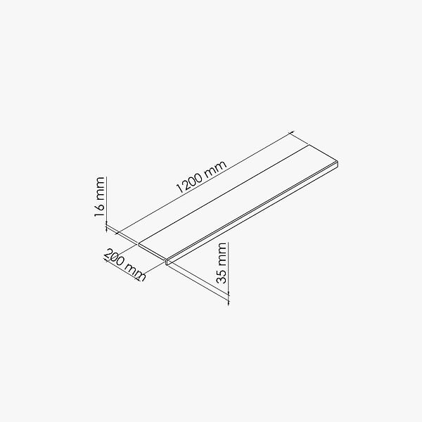 TECNOPROFILS - Appui de fenêtre PVC l. 20 cm x ép. 16 mm - Blanc - 120 cm - large