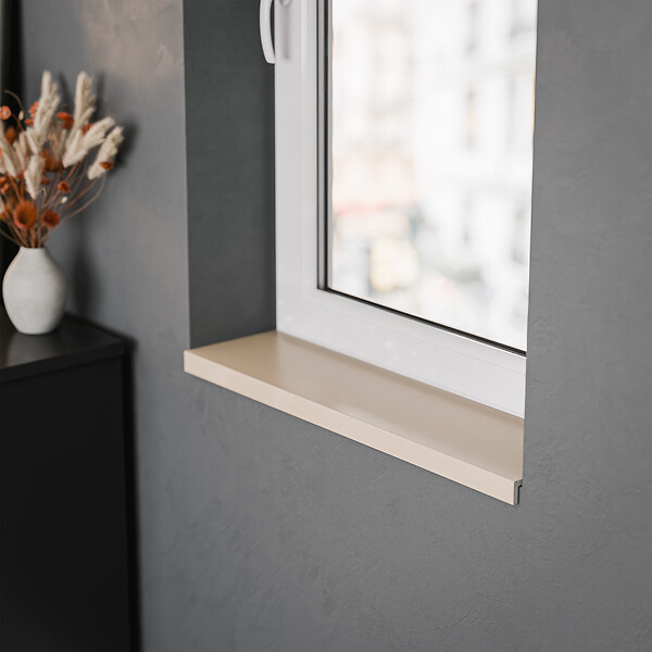TECNOPROFILS - Appui de fenêtre PVC l. 20 cm x ép. 9 mm - Sable - 80 cm - large