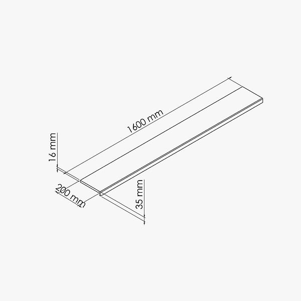 TECNOPROFILS - Appui de fenêtre PVC l. 20 cm x ép. 16 mm - Blanc - 160 cm - large