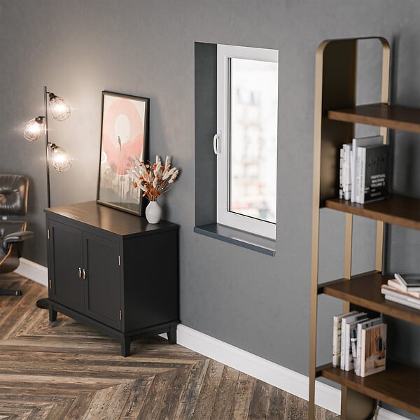 TECNOPROFILS - Appui de fenêtre PVC l. 20 cm x ép. 9 mm - Anthracite - 140 cm - large