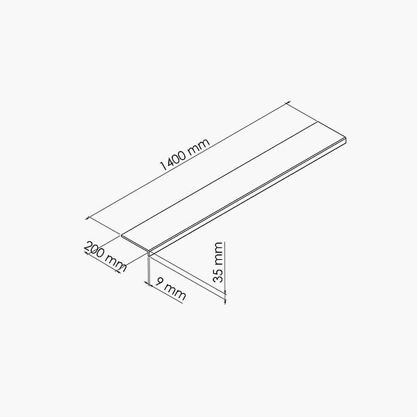 TECNOPROFILS - Appui de fenêtre PVC l. 20 cm x ép. 9 mm - Anthracite - 140 cm - large