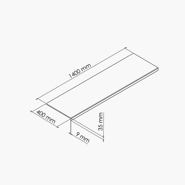 TECNOPROFILS - Appui de fenêtre PVC l. 40 cm x ép. 9 mm - Sable - 140 cm - large
