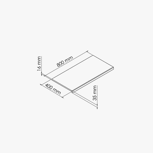TECNOPROFILS - Appui de fenêtre PVC l. 40 cm x ép. 16 mm - Blanc - 80 cm - large