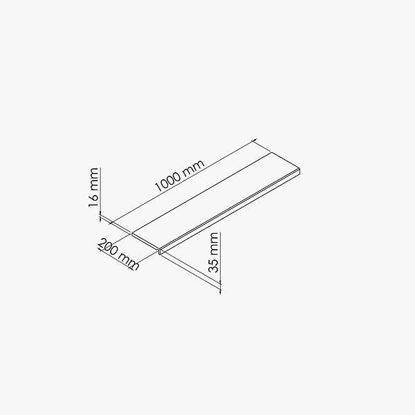 TECNOPROFILS - Appui de fenêtre PVC l. 20 cm x ép. 16 mm - Blanc - 100 cm - large