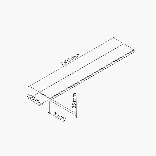 TECNOPROFILS - Appui de fenêtre PVC l. 20 cm x ép. 9 mm - Sable - 160 cm - large