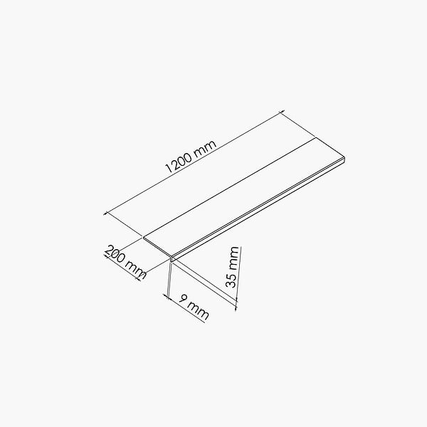 TECNOPROFILS - Appui de fenêtre PVC l. 20 cm x ép. 9 mm - Blanc - 120 cm - large