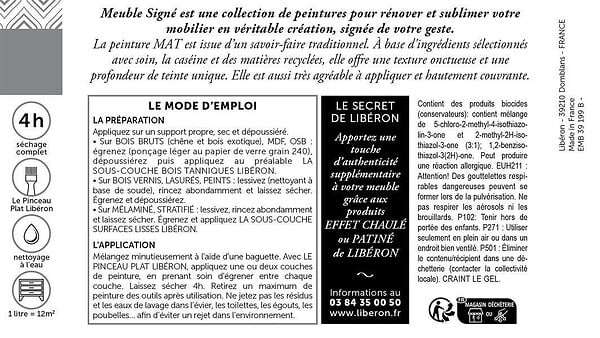 LIBERON - Peinture caséine mate - Beige Limon - 0,5L - large