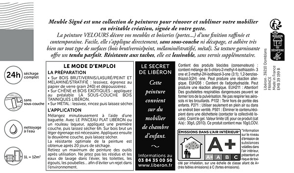 LIBERON - Peinture Velours Meuble Signé Blanc Poudré 250ml - large