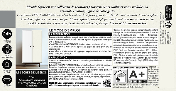 LIBERON - Meuble signé, Peinture Effet minéral Terre 0,5L - large