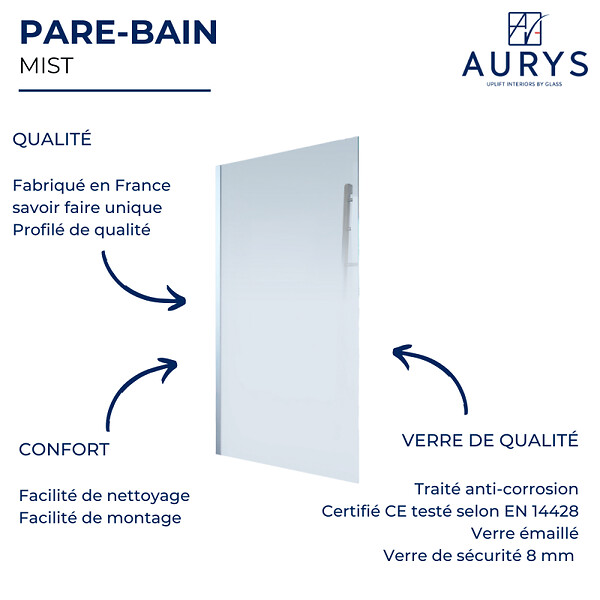 AURYS - Pare Bain gauche AURYS Mist 1 chromée - large