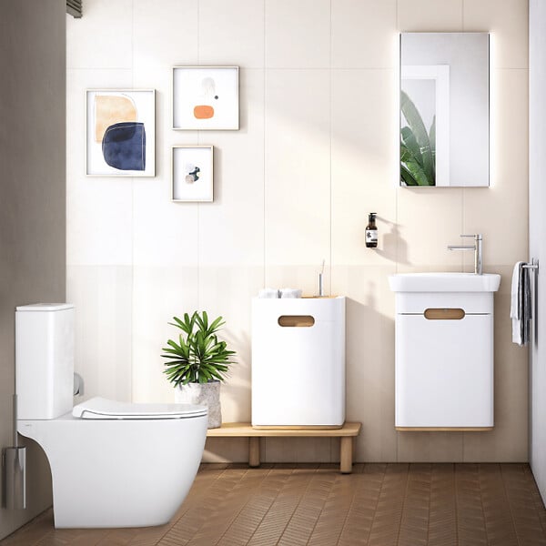 VITRA - WC à poser sans bride VitrA Sento + abattant slim frein de chute blanc - large