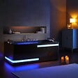 DISTRIBAIN - Baignoire balnéo Santorin black 68 jets Whirlpool - vignette