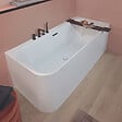 VILLEROY ET BOCH - Baignoire semi-îlot d'angle Loop & Friends version gauche avec bonde et trop-plein blanc - vignette