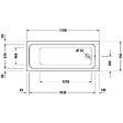 DURAVIT - Baignoire droite D-Code 170 x 70 cm + Pare bain droit AURYS Mist 1 chromé - vignette