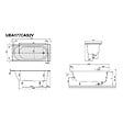 VILLEROY ET BOCH - Baignoire droite avec pieds 170 x 70 cm O.Novo + Pare bain droite AURYS Mist 1 chromé - vignette