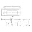 VILLEROY ET BOCH - Baignoire droite Architectura avec pieds 180 x 80 cm Blanc + Pare bain droite AURYS Mist 1 chromé - vignette