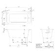 VILLEROY ET BOCH - Baignoire droite Architectura acrylique 140 x 70 cm  + Pare bain gauche AURYS Mist 1 chromé - vignette