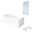 VILLEROY ET BOCH - Baignoire droite Architectura avec pieds acrylique 180 x 80 cm  + Pare bain gauche AURYS Mist 1 chromé - vignette