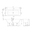 VILLEROY ET BOCH - Baignoire droite Architectura 170 x 75 cm Blanc + Pare bain droite AURYS Raywall chromé - vignette