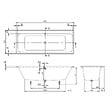 VILLEROY ET BOCH - Baignoire droite Architectura avec pieds 170 x 70 cm Blanc + Pare bain droite AURYS Mist 1 chromé - vignette