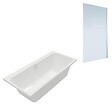 VILLEROY ET BOCH - Baignoire droite Architectura 180 x 80 cm Blanc + Pare bain droite AURYS Mist 1 chromé - vignette