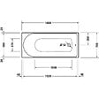 DURAVIT - Baignoire droite D-Neo 160 x70 cm + Pare Bain gauche AURYS Mist 1 chromé - vignette