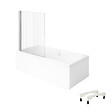 VILLEROY ET BOCH - Baignoire droite Architectura avec pieds 180 x 80 cm Blanc + Pare bain gauche AURYS Raywall chromé - vignette