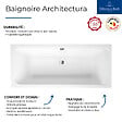VILLEROY ET BOCH - Baignoire droite Architectura avec pieds acrylique 170 x 80 cm  + Pare bain droite AURYS Mist 1 chromé - vignette