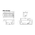 VILLEROY ET BOCH - Baignoire droite O.novo 170 x 75 cm Blanc + Pare Bain gauche AURYS Mist 1 chromé - vignette