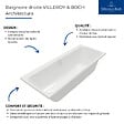VILLEROY ET BOCH - Baignoire droite Architectura 150 x 70 cm Blanc + Pare bain droite AURYS Mist 1 chromé - vignette