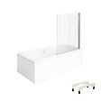VILLEROY ET BOCH - Baignoire droite Architectura avec pieds 170 x 75 cm Blanc + Pare bain droite AURYS Raywall chromé - vignette