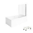 VILLEROY ET BOCH - Baignoire droite Architectura avec pieds 150 x 70 cm Blanc + Pare bain droite AURYS Raywall chromé - vignette