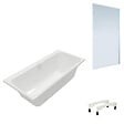 VILLEROY ET BOCH - Baignoire droite Architectura avec pieds 150 x 70 cm Blanc + Pare bain droite AURYS Mist 1 chromé - vignette