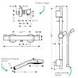 HANSGROHE - Pack mitigeur douche thermostatique Ecostat Comfort + Barre Unica S Puro + flexible + Pommeau Croma Select E chromé - vignette