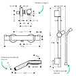 HANSGROHE - Pack mitigeur douche thermostatique Ecostat Comfort + Barre Unica S Puro + flexible + Pommeau Crometta blanc/chromé - vignette