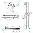 HANSGROHE - Pack mitigeur douche thermostatique Ecostat Comfort + Barre Unica S Puro + flexible + Pommeau Pulsify E chromé - vignette