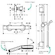 HANSGROHE - Pack mitigeur douche thermostatique Ecostat Comfort + Barre Unica + flexible + Pommeau Pulsify Select 3 jets chromé - vignette