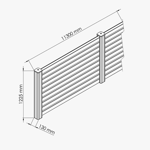 MON MARCHE DECO - Kit Clôture PRO PVC Blanc H. 120 cm x L. 11.30 m - 10 Lisses claire-voie - large