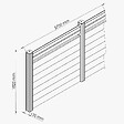 MON MARCHE DECO - Kit Clôture PRO PVC Blanc H. 180 cm x L. 5.70 m - 2 Lisses claire-voie + 7 Soubassements - vignette