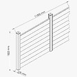 MON MARCHE DECO - Kit Clôture PRO PVC Blanc H. 180 cm x L. 11.30 m - 8 Soubassements - vignette