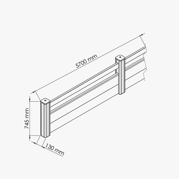 MON MARCHE DECO - Kit Clôture PRO PVC Blanc H. 72 cm x L. 5.70 m - 1 Lisse + 2 Soubassements - large