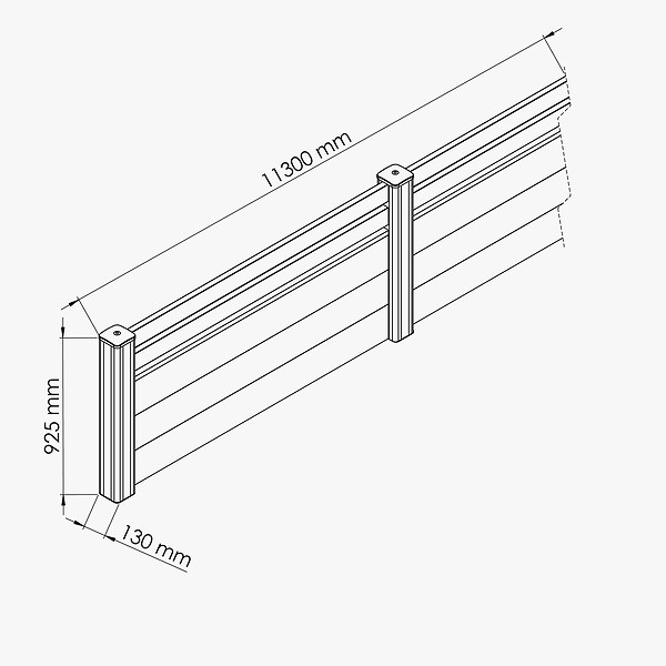 MON MARCHE DECO - Kit Clôture PRO PVC Blanc H. 90 cm x L. 11.30 m - 2 Lisses + 3 Soubassements - large