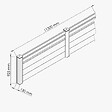 MON MARCHE DECO - Kit Clôture PRO PVC Blanc H. 90 cm x L. 11.30 m - 2 Lisses + 3 Soubassements - vignette