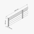 MON MARCHE DECO - Kit Clôture SLIM PVC Blanc H. 90 cm x L. 5.60 m - 2 Lisses + 3 Soubassements - vignette